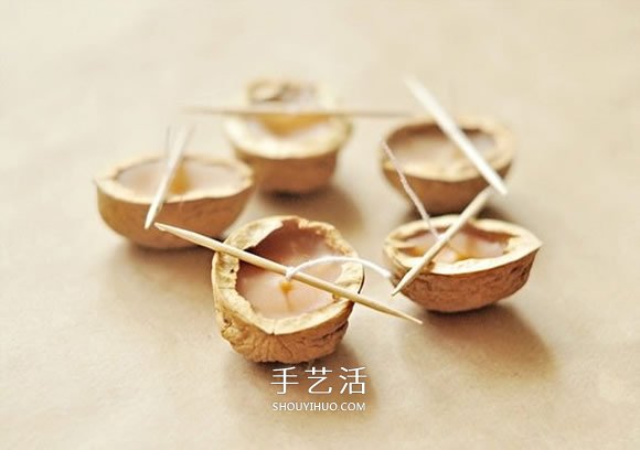 一個核桃殼廢物利用 做成浪漫情人節(jié)蠟燭燈 -  rpnrmr.com