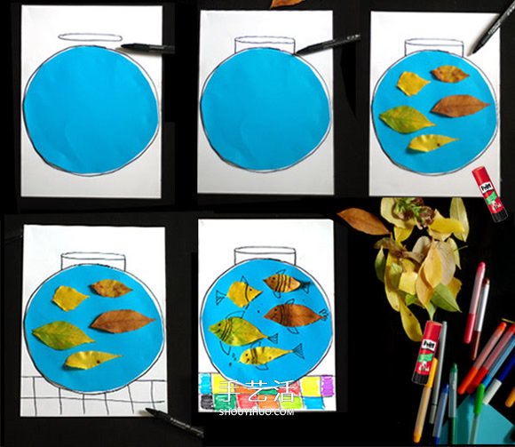 不用換水不用喂食！樹葉貼畫可愛魚缸的方法 -  rpnrmr.com