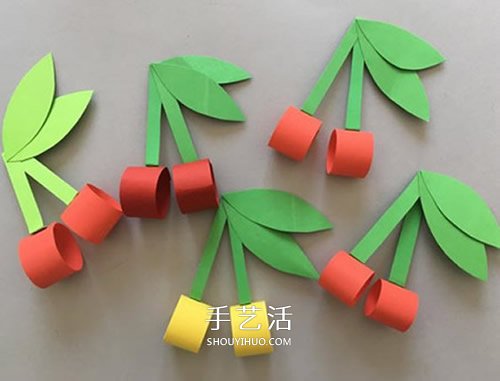 用卡紙手工制作立體櫻桃 想吃的小朋友學(xué)起來 -  rpnrmr.com