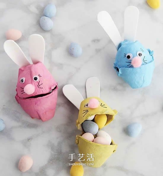 雞蛋托環(huán)保小制作 做一個可愛的兔子收納盒 -  rpnrmr.com