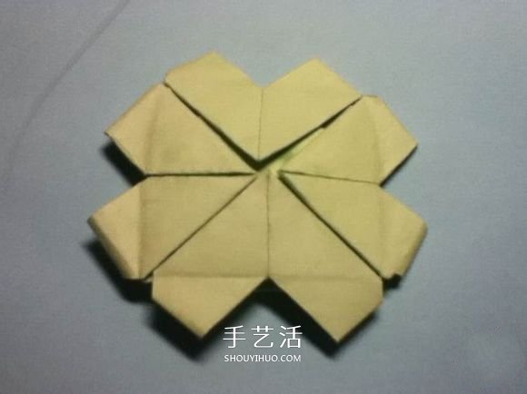 折疊四個愛心 組合成代表幸運的四葉草圖解 -  rpnrmr.com