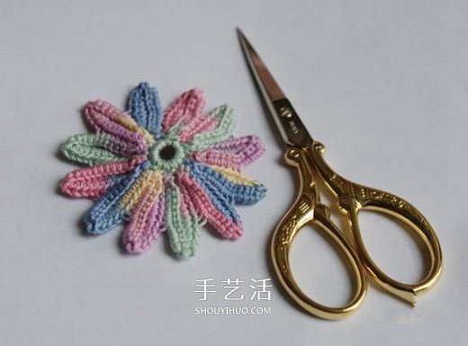 鉤針編織五彩菊的方法圖解 單元菊花的鉤織方法 -  rpnrmr.com