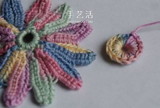 鉤針編織五彩菊的方法圖解 單元菊花的鉤織方法 -  rpnrmr.com