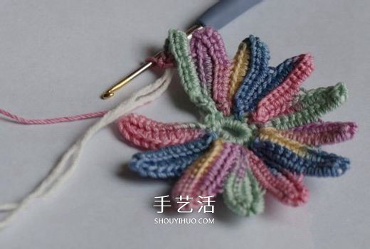 鉤針編織五彩菊的方法圖解 單元菊花的鉤織方法 -  rpnrmr.com