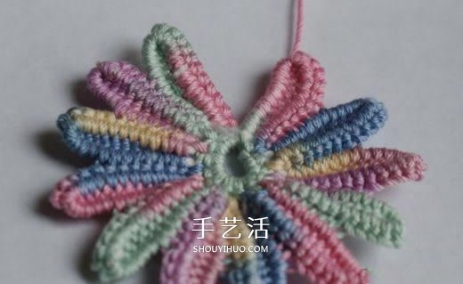 鉤針編織五彩菊的方法圖解 單元菊花的鉤織方法 -  rpnrmr.com