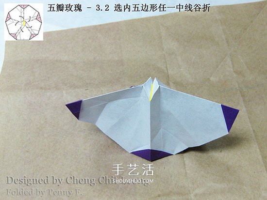 五瓣川崎玫瑰花的折紙圖解 步驟講解很詳細(xì)！ -  rpnrmr.com