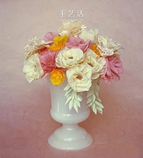 皺紋紙手工制作玫瑰花 做成超美的裝飾插花 -  rpnrmr.com
