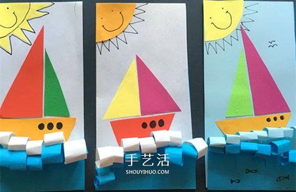渴望擁抱夏日的大海！用卡紙做清涼帆船粘貼畫 -  rpnrmr.com