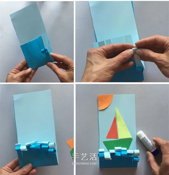 渴望擁抱夏日的大海！用卡紙做清涼帆船粘貼畫 -  rpnrmr.com