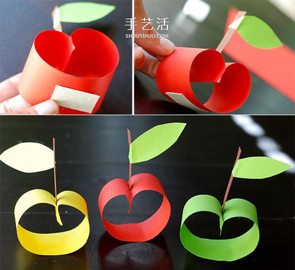 幼兒園手工蘋果的做法 簡單卡紙制作小蘋果 -  rpnrmr.com