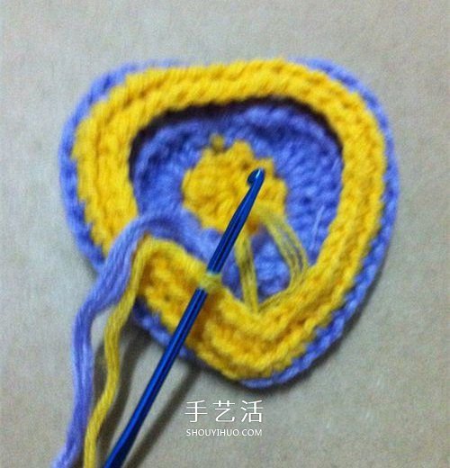 看著像一只奶油桃子！可愛心形的鉤針編織圖解 -  rpnrmr.com