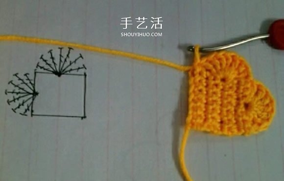 簡單鉤針編織教程：毛線愛心小掛飾的織法 -  rpnrmr.com