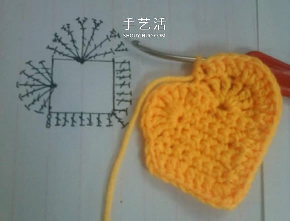 簡單鉤針編織教程：毛線愛心小掛飾的織法 -  rpnrmr.com