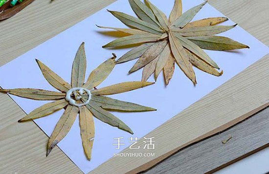 用葉子制作向日葵方法 自制樹葉太陽花圖解 -  rpnrmr.com