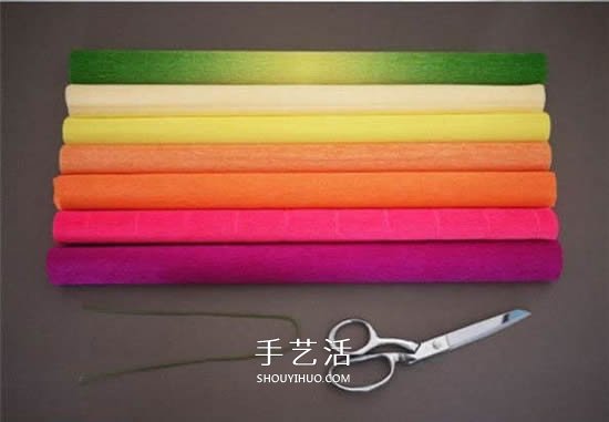 七種顏色似彩虹！皺紋紙做七彩紙花的方法 -  rpnrmr.com