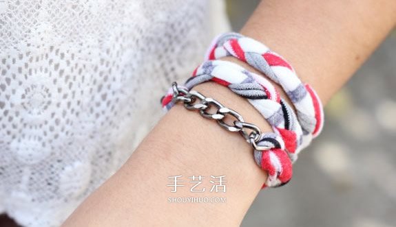 舊T恤撕成布條 手工編織項(xiàng)鏈?zhǔn)宙湹姆椒▓D解 -  rpnrmr.com