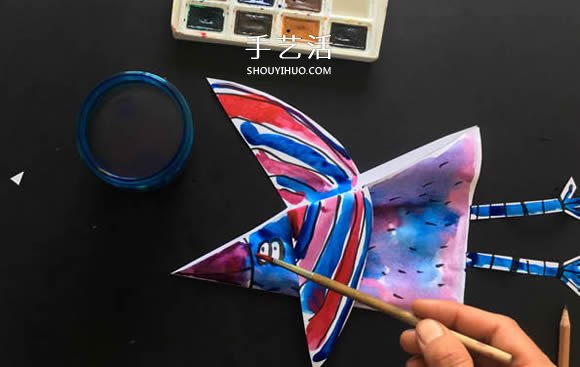 A4紙做小鳥方法圖片 幼兒水彩涂色制作小鳥 -  rpnrmr.com