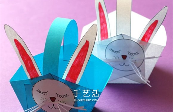 小兔子籃子手工制作 用彩紙做動(dòng)物紙籃的方法 -  rpnrmr.com