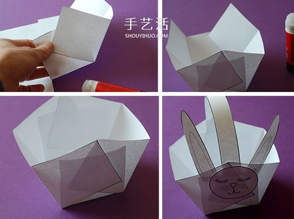 小兔子籃子手工制作 用彩紙做動(dòng)物紙籃的方法 -  rpnrmr.com