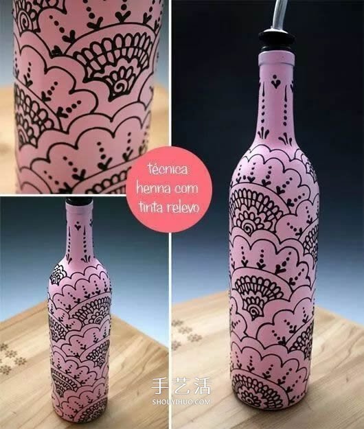 彩繪酒瓶創(chuàng)意手工圖片 丙烯手繪玻璃瓶DIY -  rpnrmr.com