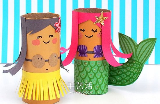 幼兒園人偶制作 用卷紙筒做超萌女孩美人魚 -  rpnrmr.com