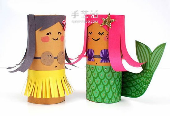幼兒園人偶制作 用卷紙筒做超萌女孩美人魚 -  rpnrmr.com