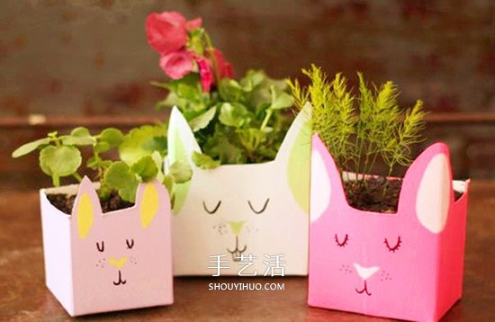牛奶盒廢物利用 手工制作兔子收納盒的方法 -  rpnrmr.com