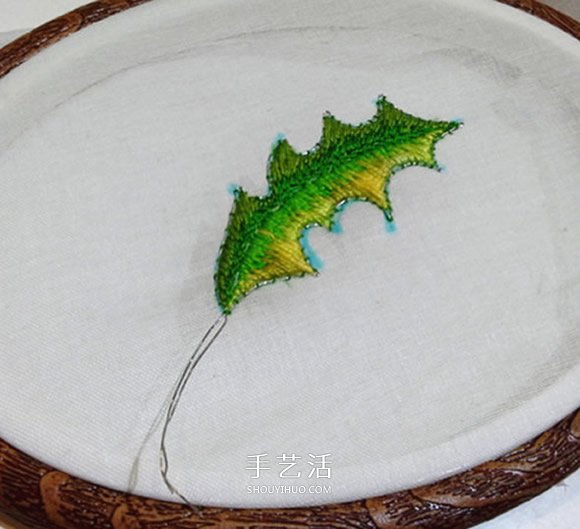 立體葉子的刺繡方法 手工刺繡雙色葉子圖解 -  rpnrmr.com