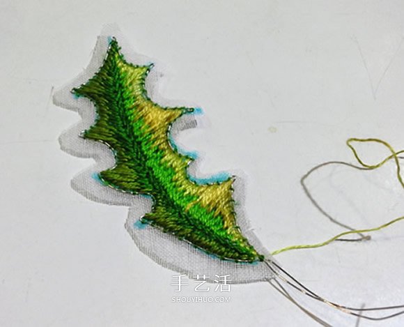 立體葉子的刺繡方法 手工刺繡雙色葉子圖解 -  rpnrmr.com