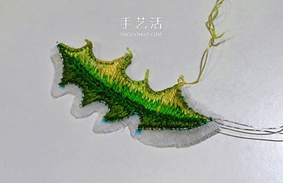 立體葉子的刺繡方法 手工刺繡雙色葉子圖解 -  rpnrmr.com