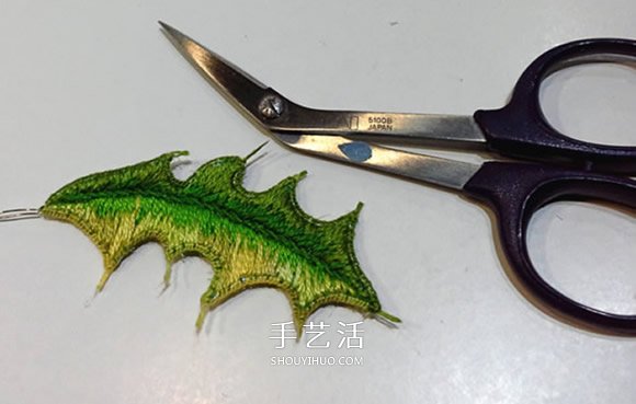 立體葉子的刺繡方法 手工刺繡雙色葉子圖解 -  rpnrmr.com