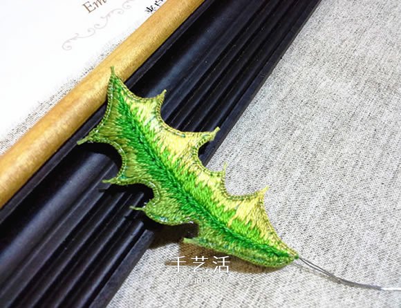 立體葉子的刺繡方法 手工刺繡雙色葉子圖解 -  rpnrmr.com