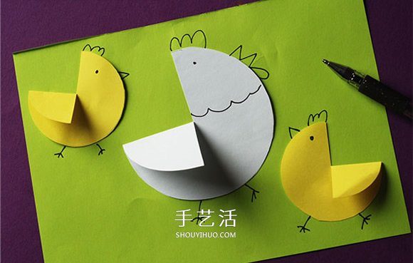 彩紙貼畫母雞和小雞的制作方法 簡(jiǎn)單又可愛！ -  rpnrmr.com