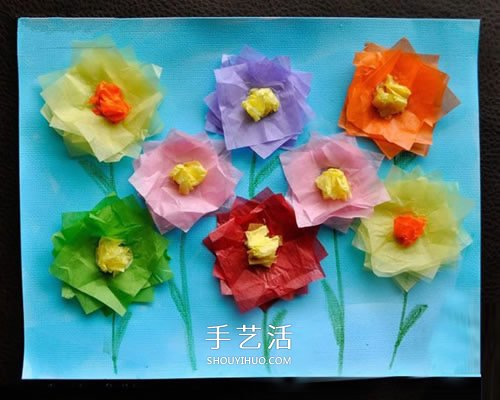 彩紙貼畫手工制作 用彩紙貼出美麗的花朵畫 -  rpnrmr.com