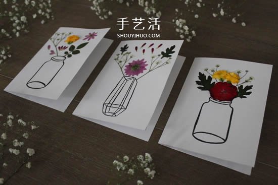 自制母親節(jié)壓花卡片 用干花做賀卡的方法圖解 -  rpnrmr.com