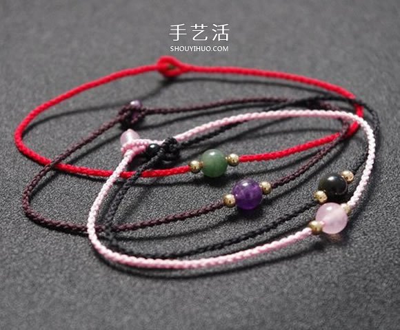 小清新四股繩手鏈的編法 手工編可愛(ài)手繩圖解 -  rpnrmr.com