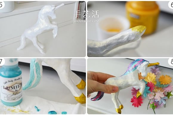 精美獨角獸裝飾品DIY 粘土雕塑改造做擺件 -  rpnrmr.com