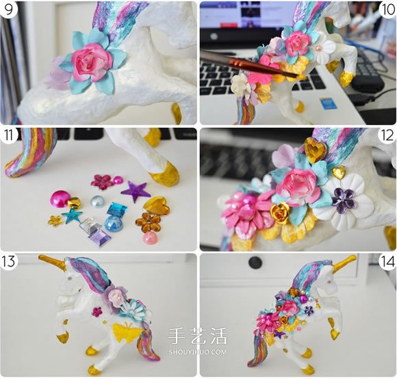 精美獨角獸裝飾品DIY 粘土雕塑改造做擺件 -  rpnrmr.com