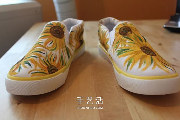 帆布鞋怎么畫的教程 把梵高的向日葵畫到鞋上 -  rpnrmr.com