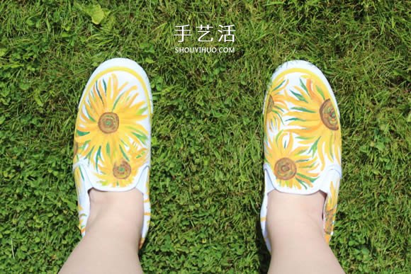 帆布鞋怎么畫的教程 把梵高的向日葵畫到鞋上 -  rpnrmr.com
