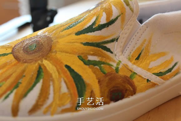 帆布鞋怎么畫的教程 把梵高的向日葵畫到鞋上 -  rpnrmr.com