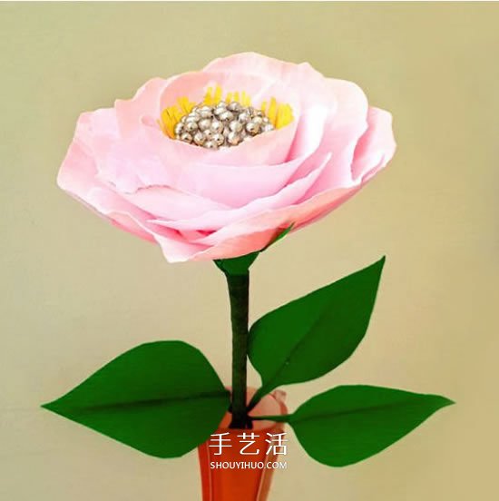 手工皺紋紙玫瑰的做法 簡易玫瑰花手工制作 -  rpnrmr.com