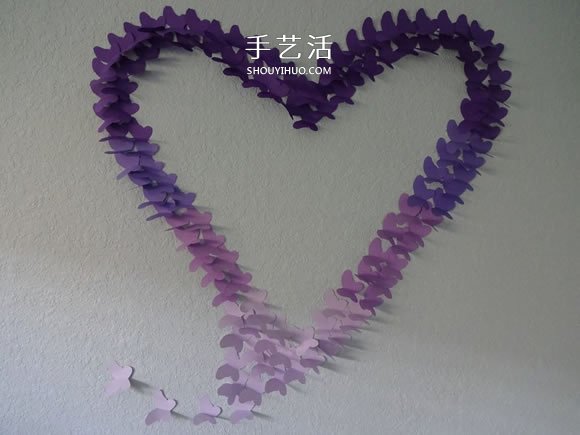 卡紙手工制作蝴蝶 粘貼美麗愛(ài)心墻飾的方法 -  rpnrmr.com