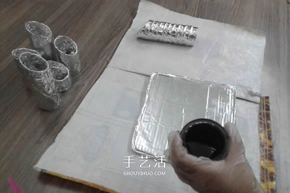 卷紙筒保鮮膜筒廢物利用 手工制作多孔筆筒 -  rpnrmr.com