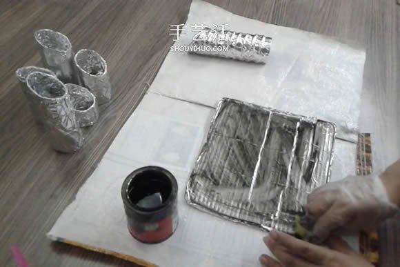 卷紙筒保鮮膜筒廢物利用 手工制作多孔筆筒 -  rpnrmr.com