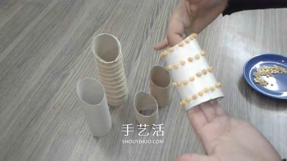 卷紙筒保鮮膜筒廢物利用 手工制作多孔筆筒 -  rpnrmr.com