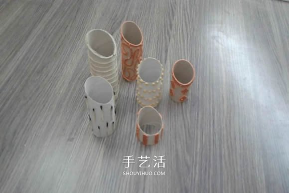 卷紙筒保鮮膜筒廢物利用 手工制作多孔筆筒 -  rpnrmr.com