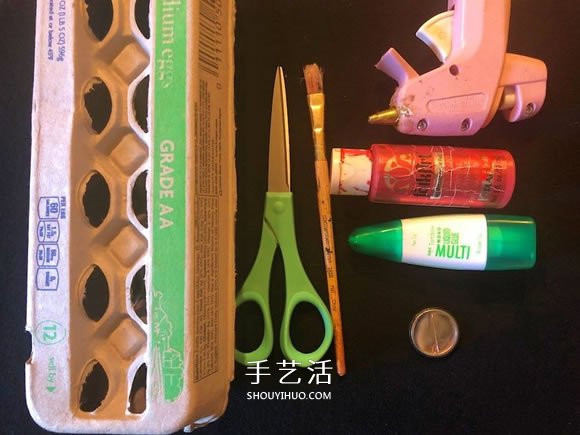 雞蛋盒廢物利用 手工制作玫瑰花胸花圖解 -  rpnrmr.com