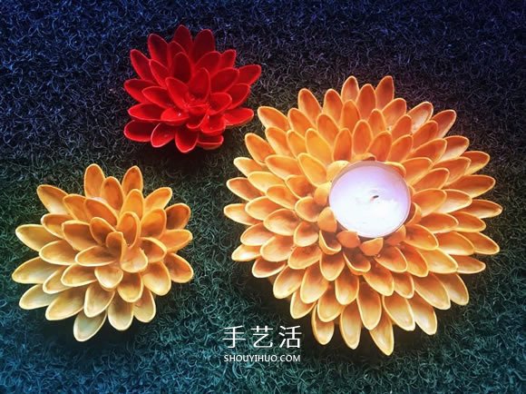 用開心果殼手工制作花朵和蓮花燭臺的方法 -  rpnrmr.com