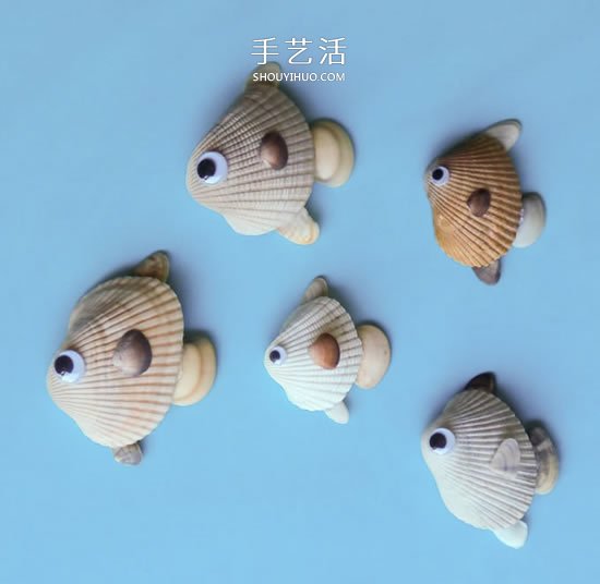 海邊撿回的貝殼 手工拼貼可愛小魚的圖解教程 -  rpnrmr.com